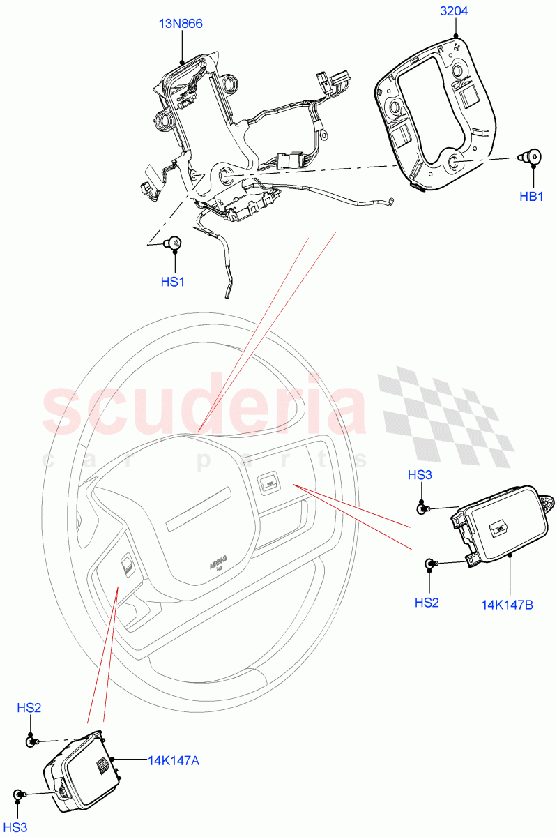 Switches (Steering Wheel) of Land Rover Land Rover Range Rover (2022+) [3.0 I6 Turbo Petrol AJ20P6]