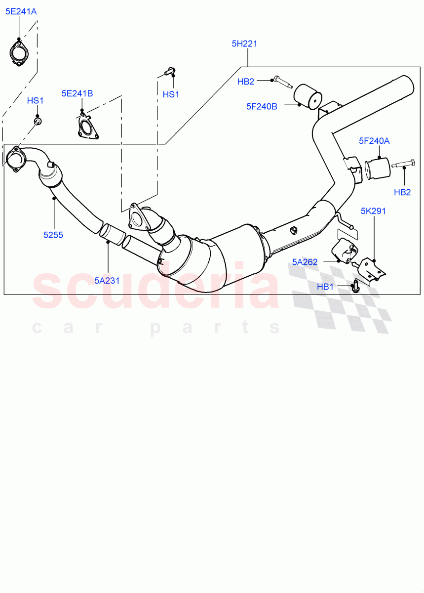 Front Exhaust System (3.0 V6 Diesel Electric Hybrid Eng, Euro Stage 4 Emissions, 3.0L 24V V6 Turbo Diesel Std Flow) of Land Rover Land Rover Range Rover (2012-2021) [3.0 Diesel 24V DOHC TC]