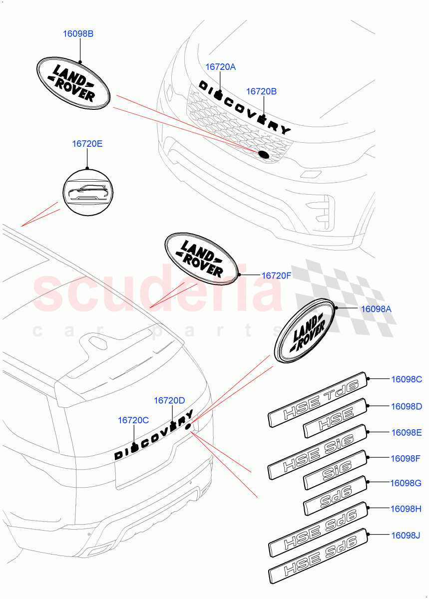 Name Plates (Solihull Plant Build) ((V) FROMHA000001) of Land Rover Land Rover Discovery 5 (2017+) [2.0 Turbo Petrol AJ200P]
