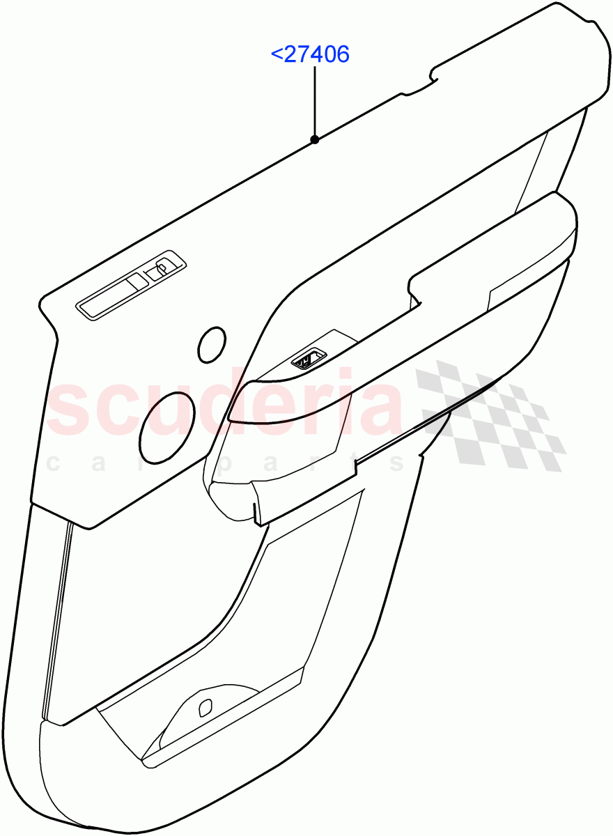 Rear Door Trim Panels ((V) FROMJA000001) of Land Rover Land Rover Range Rover (2012-2021) [3.0 I6 Turbo Diesel AJ20D6]