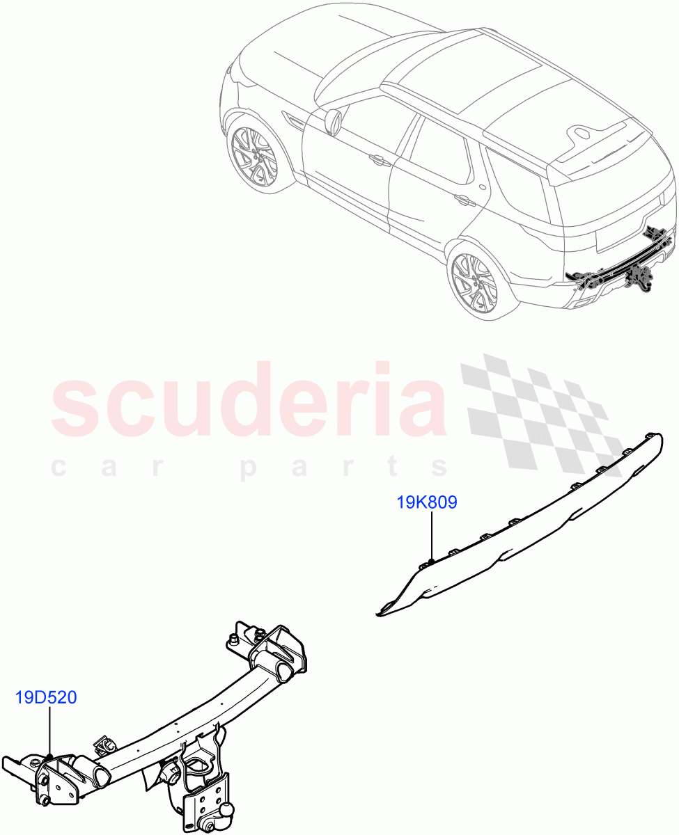 Towing Equipment (Multi Height Tow Bar) ((-) "CDN/USA") of Land Rover Land Rover Discovery 5 (2017+) [3.0 DOHC GDI SC V6 Petrol]