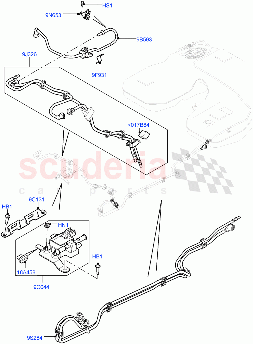 Fuel Lines (Front) (3.0L DOHC GDI SC V6 PETROL, (+) "KOR", Flex Fuel - E100, (+) "CDN/USA") of Land Rover Land Rover Range Rover Sport (2014+) [3.0 DOHC GDI SC V6 Petrol]