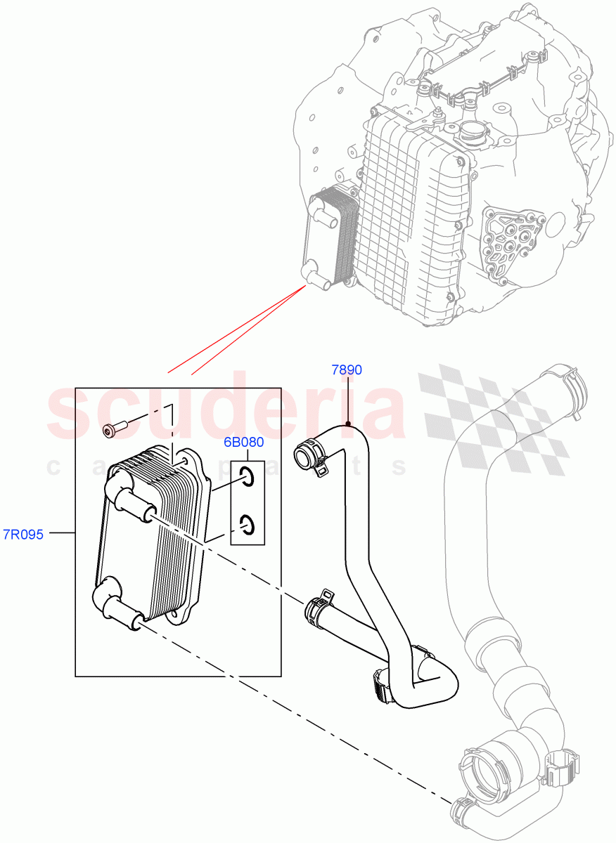 Transmission Cooling Systems (2.2L CR DI 16V Diesel, 9 Speed Auto AWD, Halewood (UK)) ((V) FROMEH000001) of Land Rover Land Rover Discovery Sport (2015+) [2.2 Single Turbo Diesel]