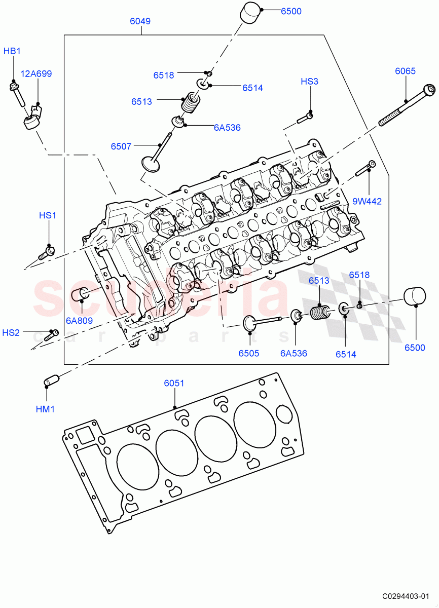Cylinder Head (5.0L P AJ133 DOHC CDA S/C Enhanced) ((V) FROMKA000001) of Land Rover Land Rover Range Rover Velar (2017+) [5.0 OHC SGDI SC V8 Petrol]