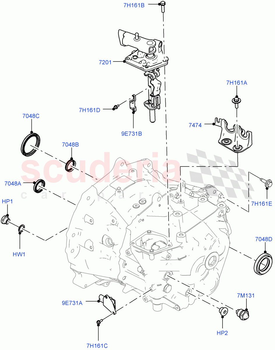 Manual Transmission External Cmpnts (6 Speed Manual Trans BG6, Halewood (UK)) of Land Rover Land Rover Range Rover Evoque (2019+) [1.5 I3 Turbo Petrol AJ20P3]