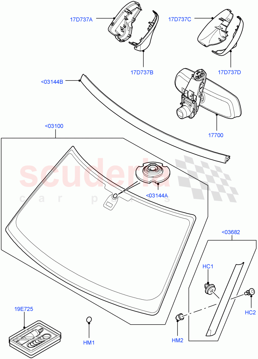 Windscreen/Inside Rear View Mirror (Less Armoured) ((V) FROMAA000001) of Land Rover Land Rover Range Rover (2010-2012) [5.0 OHC SGDI NA V8 Petrol]