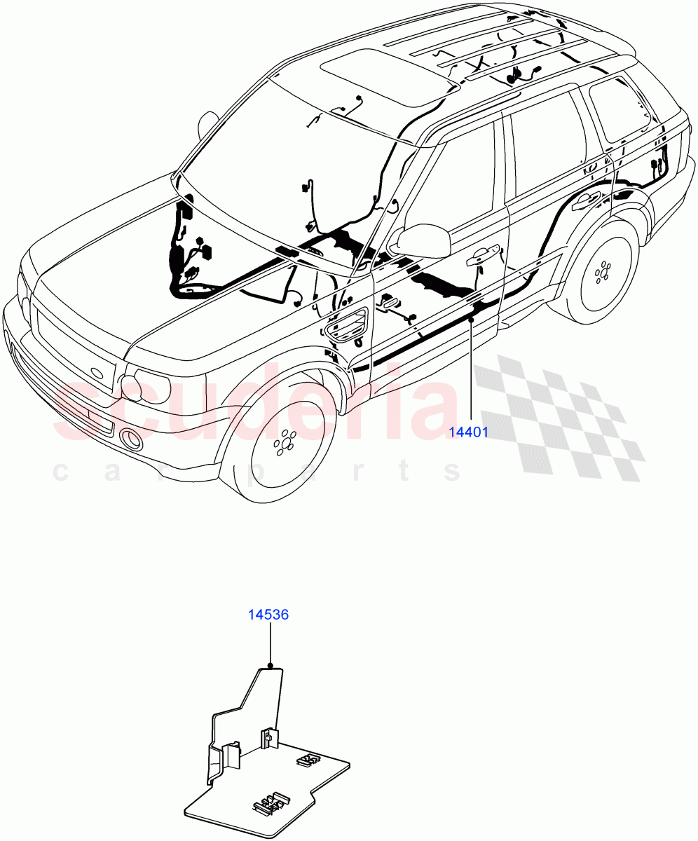 Electrical Wiring - Engine And Dash (Main Harness) ((V) TO8A999999) of Land Rover Land Rover Range Rover Sport (2005-2009) [2.7 Diesel V6]