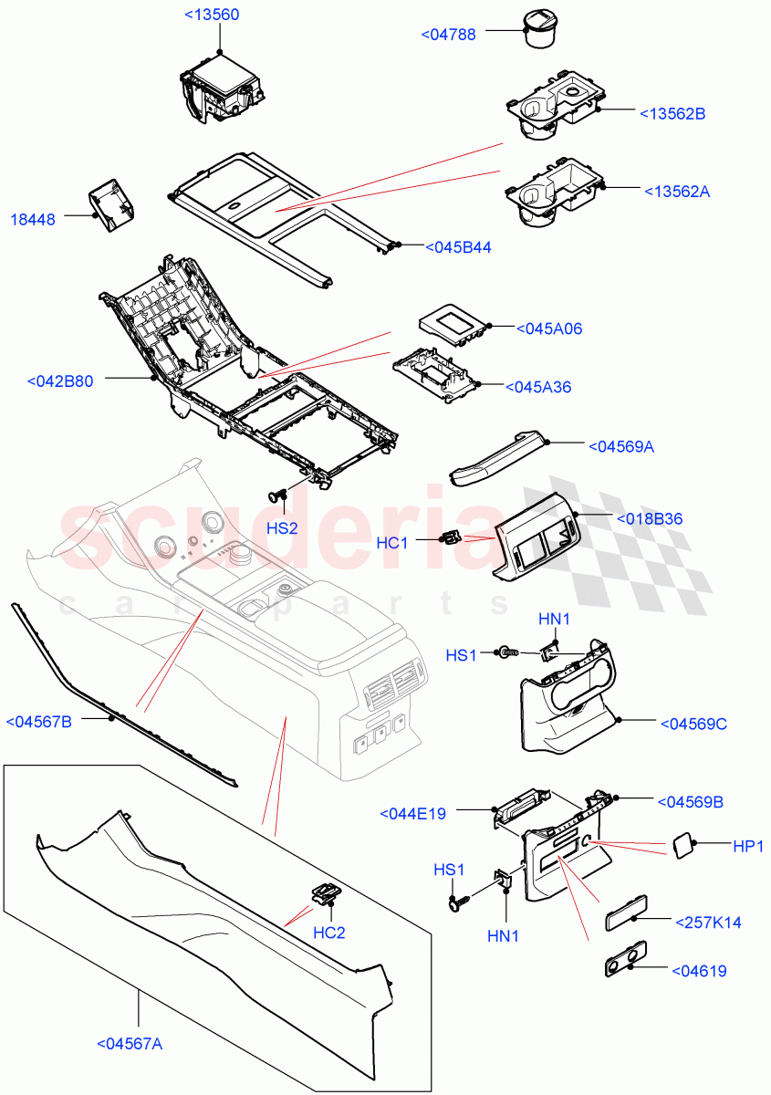 Console - Floor (External Components) of Land Rover Land Rover Range Rover Velar (2017+) [3.0 DOHC GDI SC V6 Petrol]