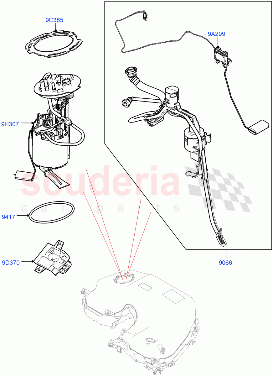 Fuel Pump And Sender Unit (2.0L I4 DSL HIGH DOHC AJ200) ((V) FROMHA000001) of Land Rover Land Rover Range Rover Sport (2014+) [2.0 Turbo Diesel]