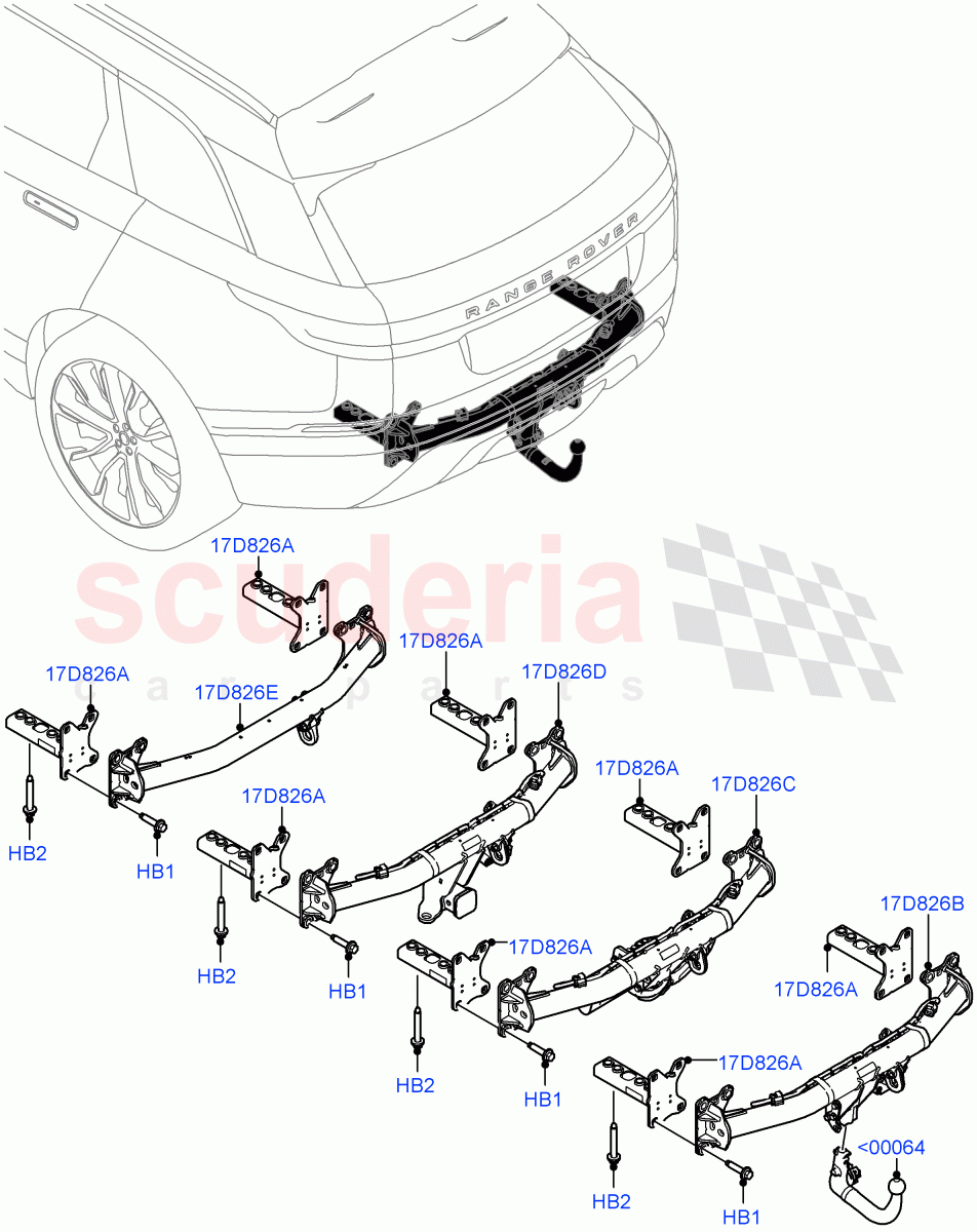 Tow Bar of Land Rover Land Rover Range Rover Velar (2017+) [3.0 I6 Turbo Diesel AJ20D6]