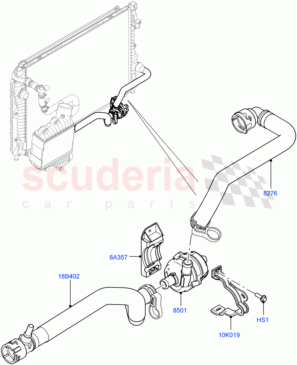 Water Pump (Auxiliary Unit) (2.0L I4 DSL HIGH DOHC AJ200) ((V) FROMJH000001) of Land Rover Land Rover Range Rover Evoque (2012-2018) [2.0 Turbo Diesel]