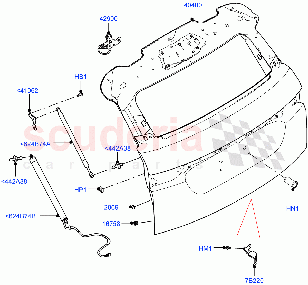 Luggage Compartment Door (Door And Fixings) (Halewood (UK)) of Land Rover Land Rover Range Rover Evoque (2019+) [2.0 Turbo Diesel]