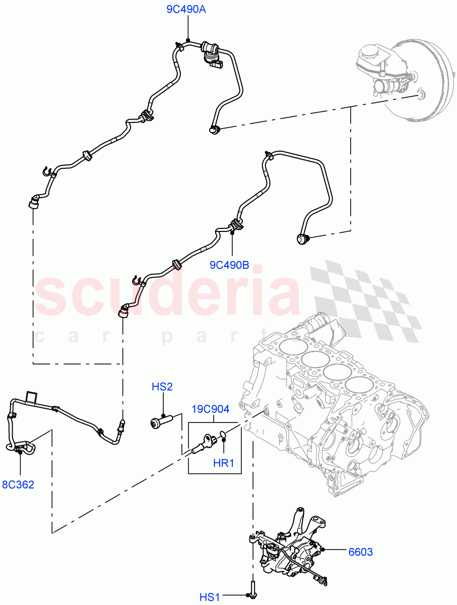 Vacuum Control And Air Injection (2.0L I4 High DOHC AJ200 Petrol, Changsu (China), 2.0L I4 Mid DOHC AJ200 Petrol) of Land Rover Land Rover Range Rover Evoque (2012-2018) [2.0 Turbo Petrol AJ200P]