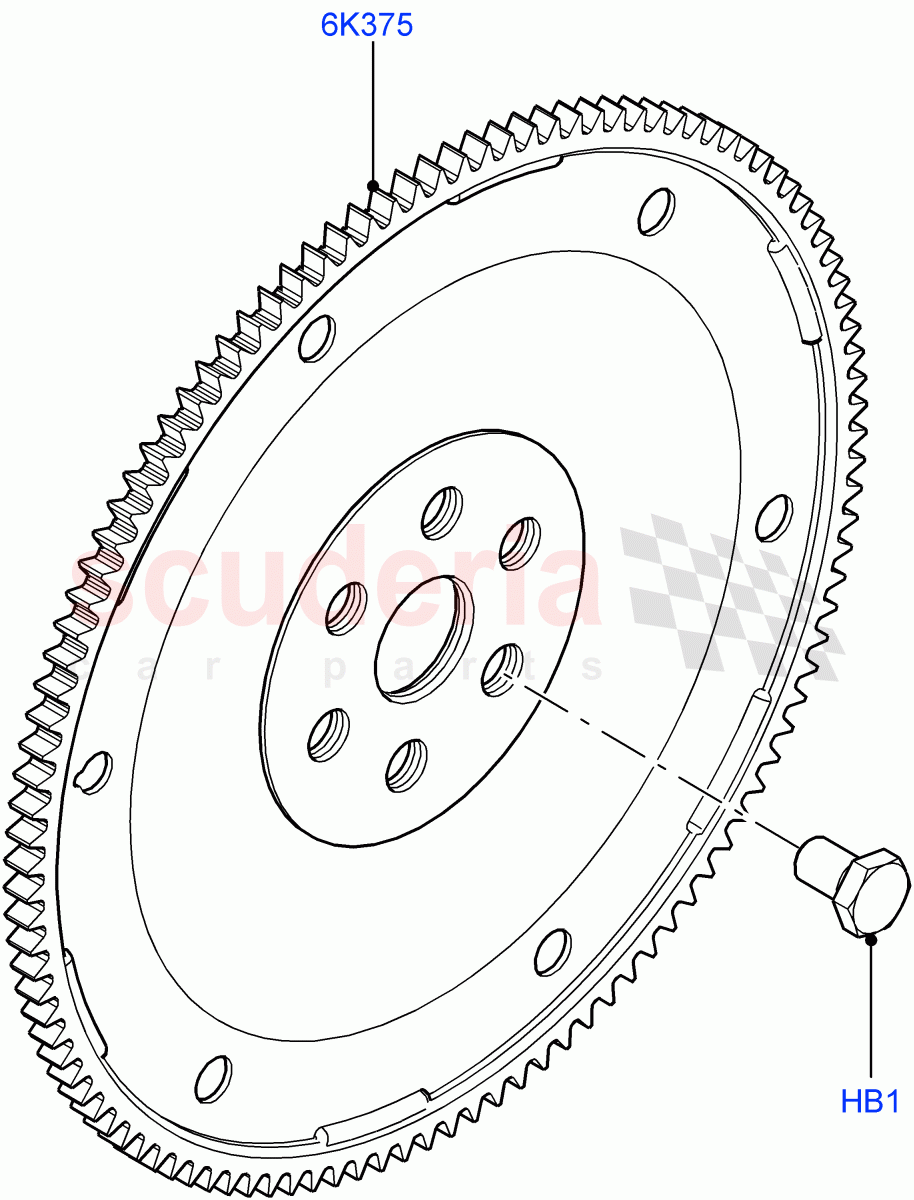 Flywheel (2.0L 16V TIVCT T/C 240PS Petrol) of Land Rover Land Rover Range Rover (2012-2021) [2.0 Turbo Petrol GTDI]