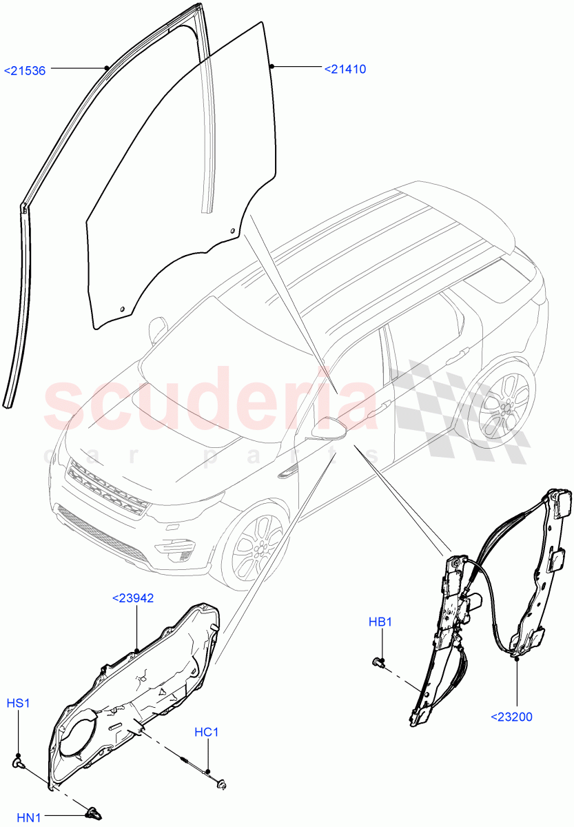 Front Door Glass & Window Controls (Changsu (China)) ((V) FROMFG000001) of Land Rover Land Rover Discovery Sport (2015+) [2.0 Turbo Diesel AJ21D4]