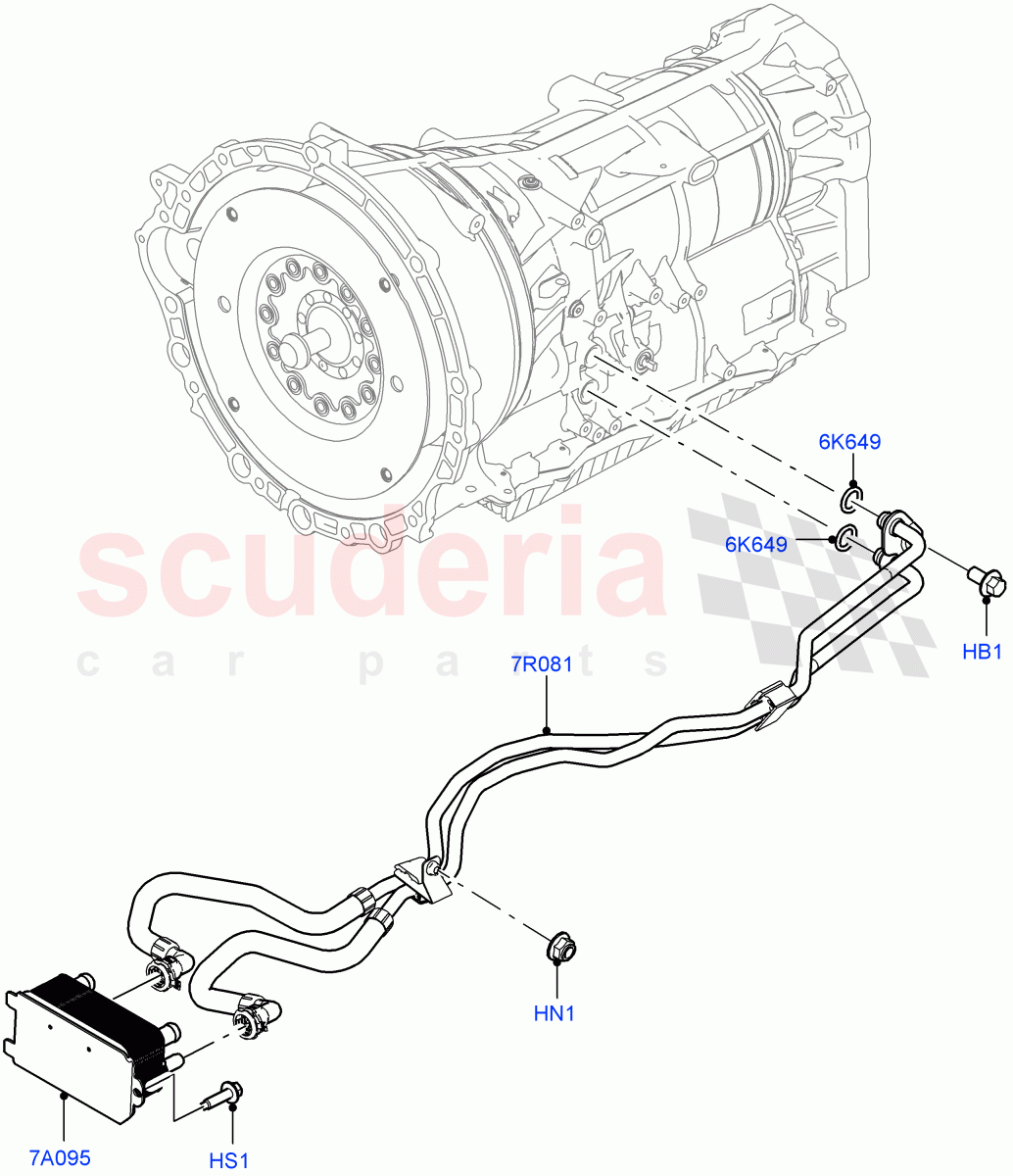 Transmission Cooling Systems (Nitra Plant Build) (2.0L I4 High DOHC AJ200 Petrol, 8 Speed Auto Trans ZF 8HP45) ((V) FROMK2000001) of Land Rover Land Rover Discovery 5 (2017+) [3.0 I6 Turbo Diesel AJ20D6]