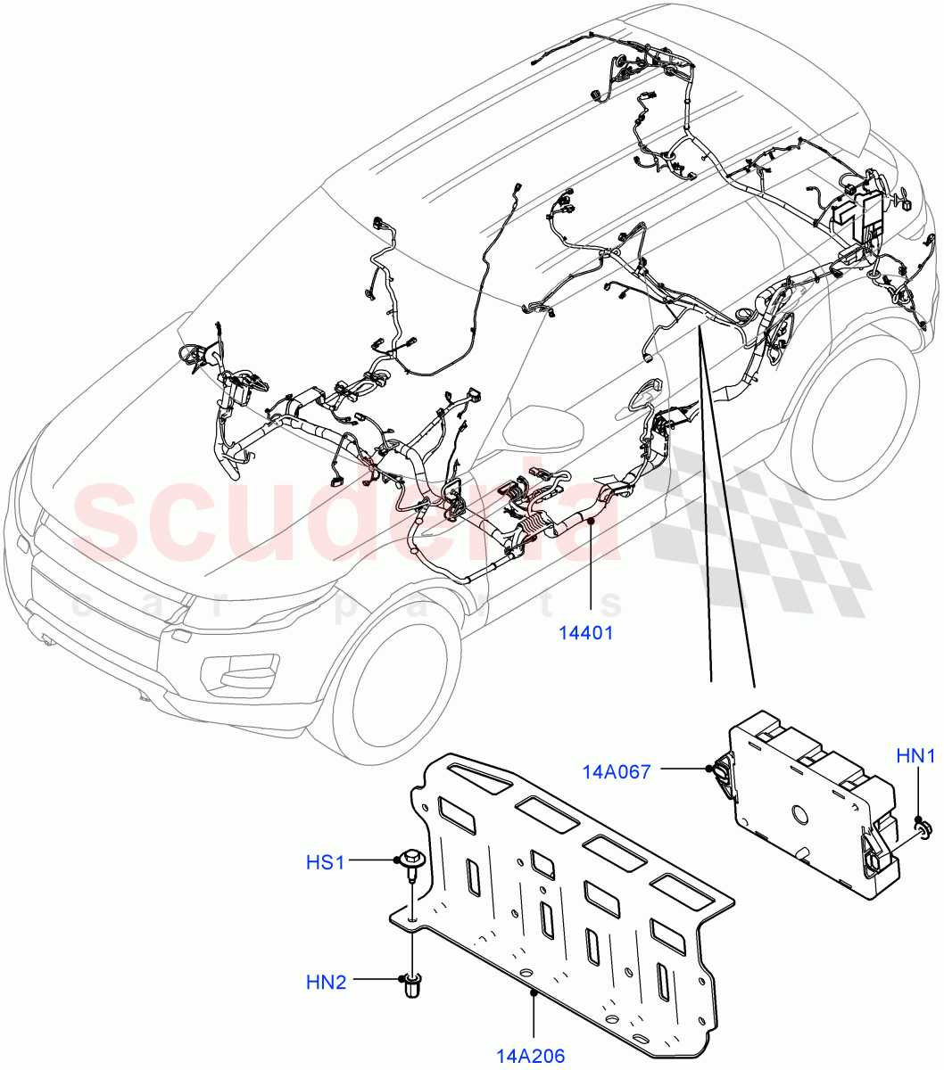 Electrical Wiring - Engine And Dash (Main Harness) (Changsu (China)) ((V) FROMEG000001) of Land Rover Land Rover Range Rover Evoque (2012-2018) [2.0 Turbo Diesel]