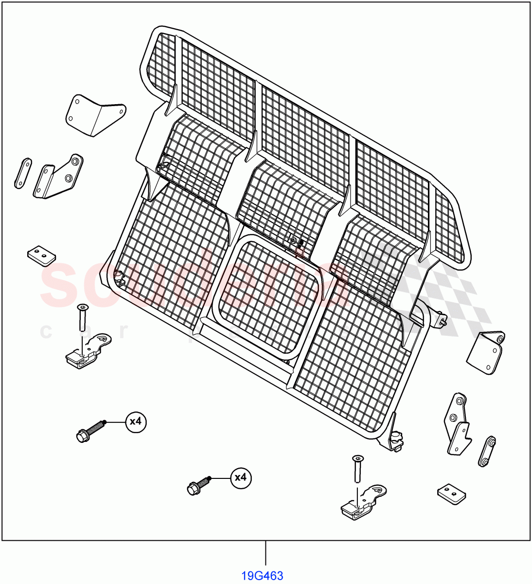 Cargo Barrier (Accessory) (For Unleaded Fuel, With Diesel Fuel Capability, Diesel/Electric - Hybrid) of Land Rover Land Rover Range Rover (2012-2021) [5.0 OHC SGDI NA V8 Petrol]