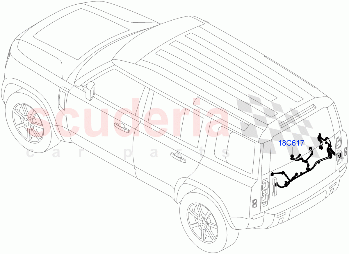 Electrical Wiring - Body And Rear (Tailgate) of Land Rover Land Rover Defender (2020+) [3.0 I6 Turbo Petrol AJ20P6]