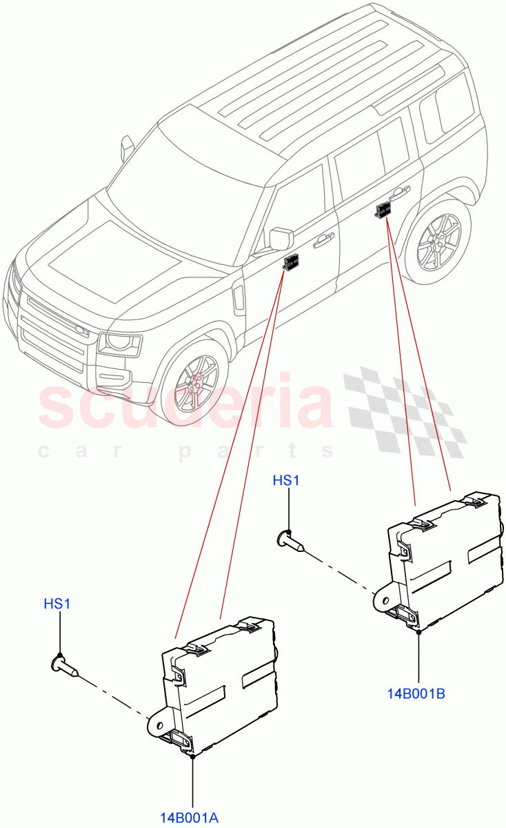 Vehicle Modules And Sensors (Door) of Land Rover Land Rover Defender (2020+) [2.0 Turbo Petrol AJ200P]