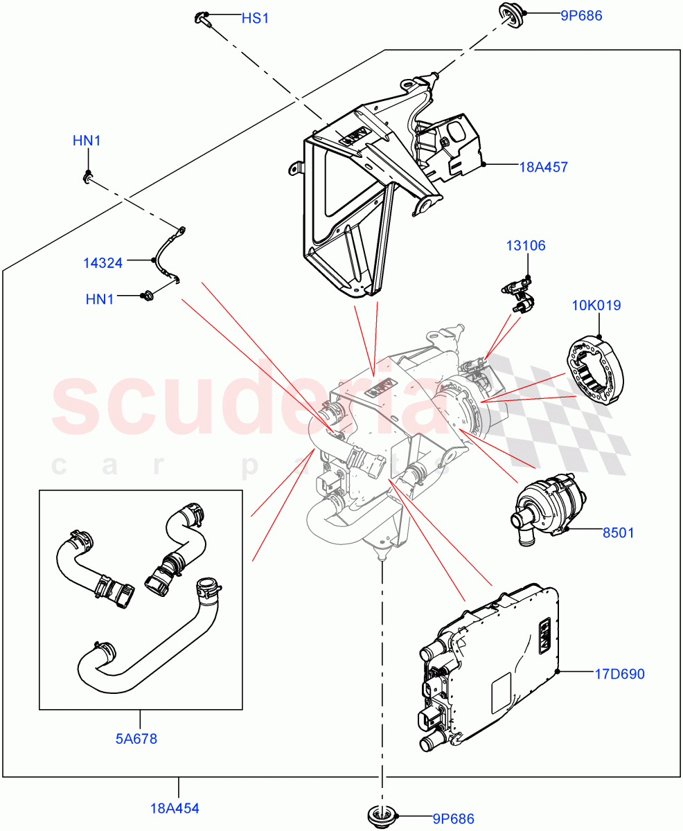 High Voltage Heater (2.0L AJ200P Hi PHEV) ((V) FROMJA000001) of Land Rover Land Rover Range Rover Sport (2014+) [2.0 Turbo Diesel]