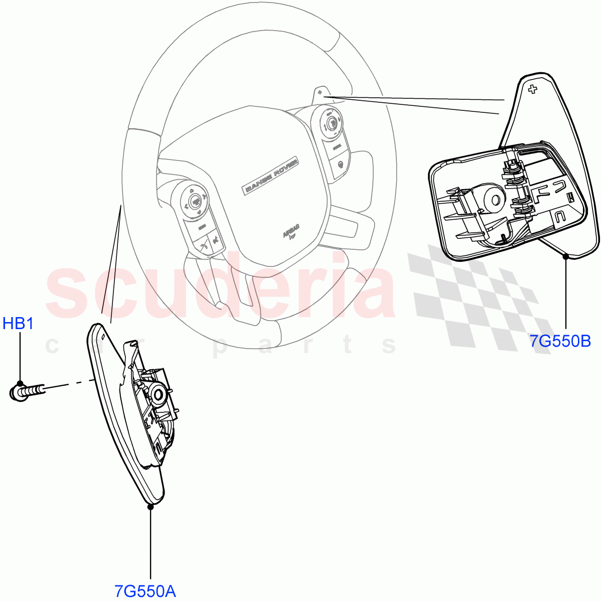 Gear Change-Automatic Transmission (Solihull Plant Build) (8 Speed Auto Trans ZF 8HP45, Paddle Shift, Paddle Shift - Noble) ((V) FROMAA000001) of Land Rover Land Rover Range Rover (2012-2021) [5.0 OHC SGDI SC V8 Petrol]