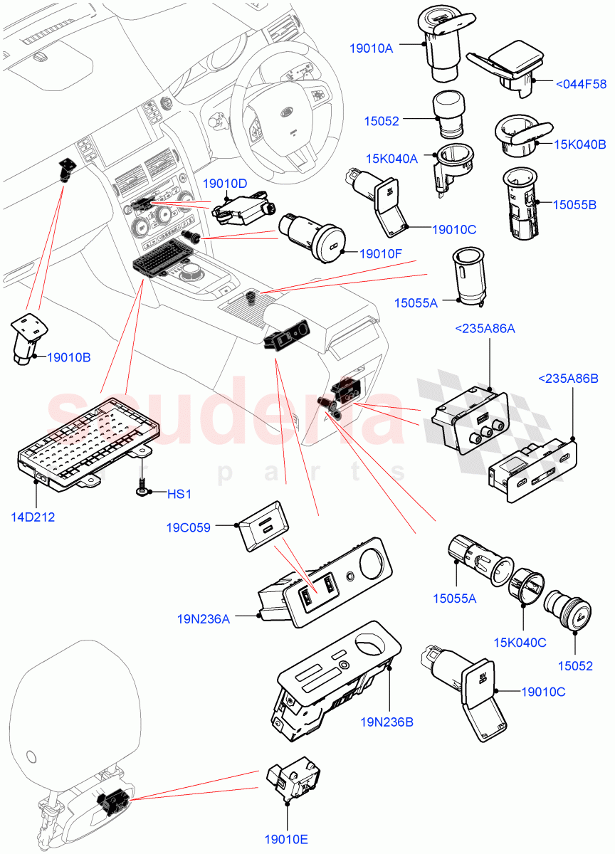Instrument Panel Related Parts (Halewood (UK)) of Land Rover Land Rover Discovery Sport (2015+) [2.0 Turbo Diesel AJ21D4]