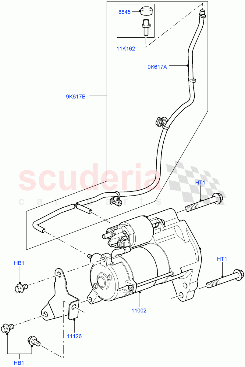 Starter Motor (3.0 V6 Diesel) ((V) FROMAA000001, (V) TODA999999) of Land Rover Land Rover Discovery 4 (2010-2016) [3.0 Diesel 24V DOHC TC]