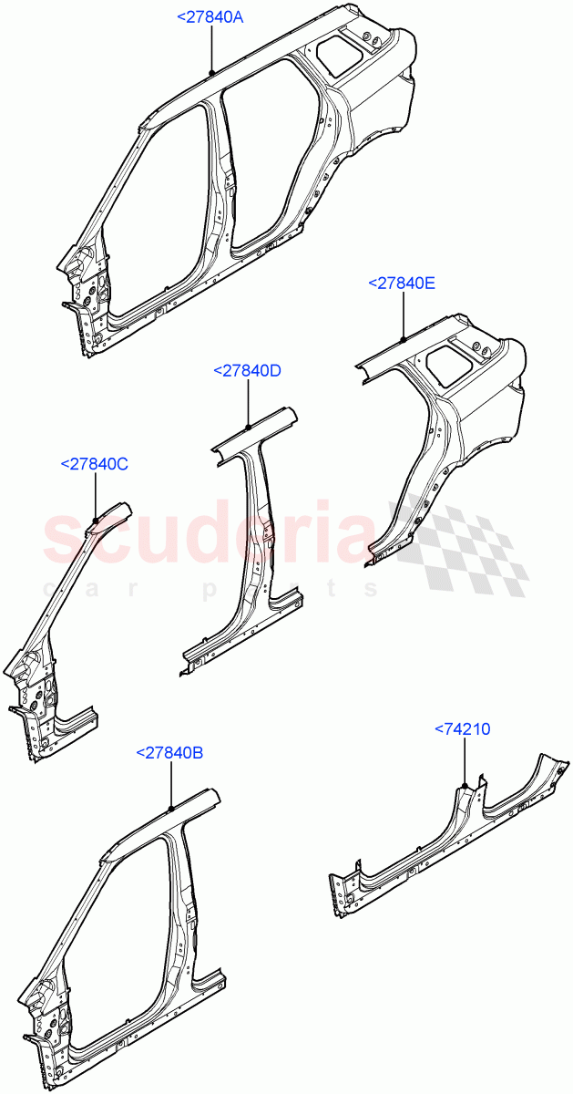 Side Panels - Outer (Itatiaia (Brazil)) ((V) FROMGT000001) of Land Rover Land Rover Range Rover Evoque (2012-2018) [2.2 Single Turbo Diesel]