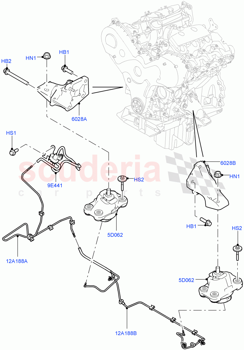 Engine Mounting (3.0 V6 Diesel) of Land Rover Land Rover Range Rover (2012-2021) [3.0 DOHC GDI SC V6 Petrol]