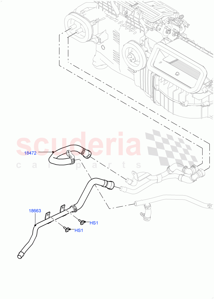 Heater Hoses (Front) (3.0 V6 Diesel, With Ptc Heater, With Fresh Air Heater, Less Heater) of Land Rover Land Rover Range Rover (2012-2021) [2.0 Turbo Petrol AJ200P]