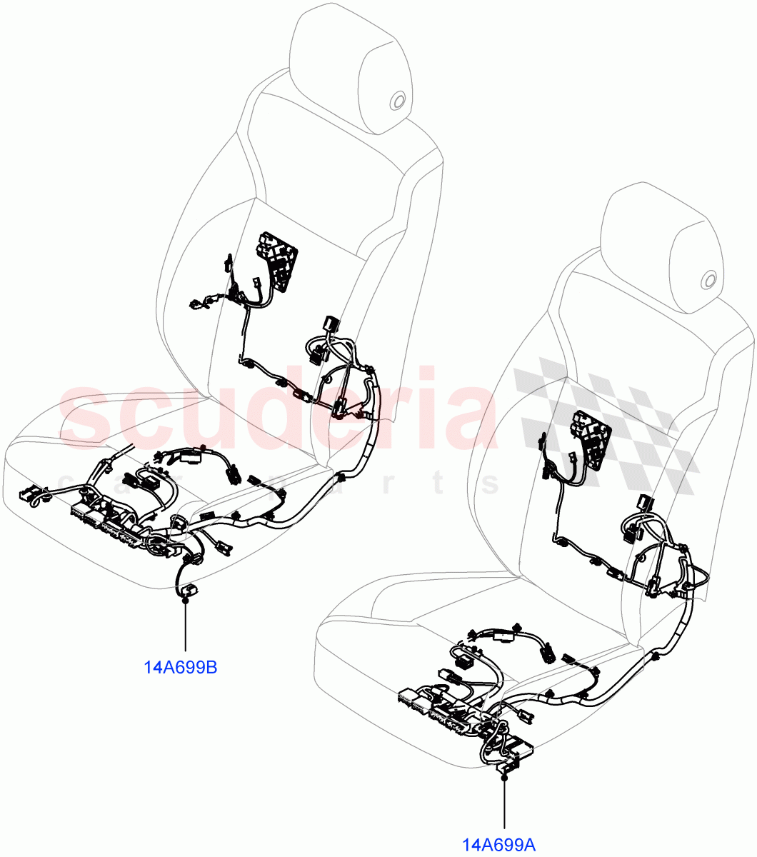 Wiring - Seats ((V) FROMP2000001) of Land Rover Land Rover Discovery 5 (2017+) [2.0 Turbo Petrol AJ200P]