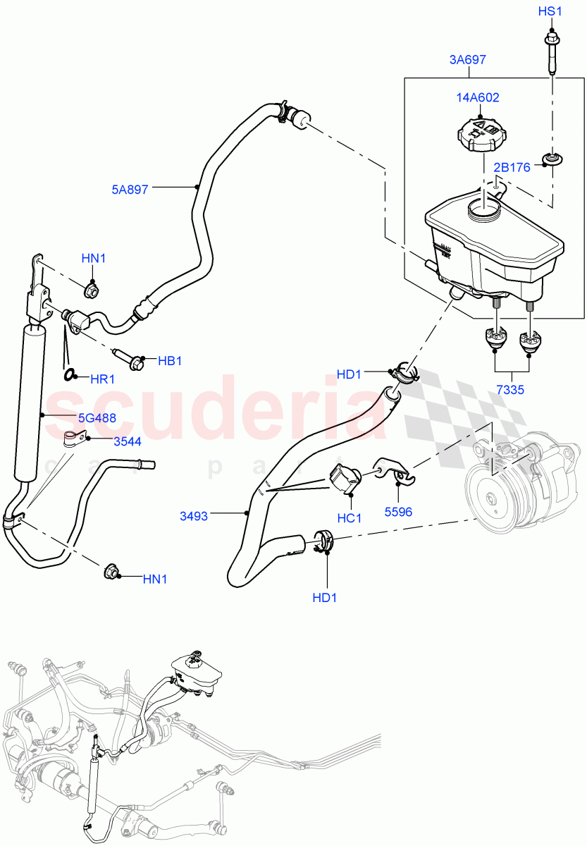 Active Anti-Roll Bar System (Reservoir, Cooler) (4.4L DOHC DITC V8 Diesel) ((V) FROMEA000001) of Land Rover Land Rover Range Rover Sport (2014+) [2.0 Turbo Petrol GTDI]