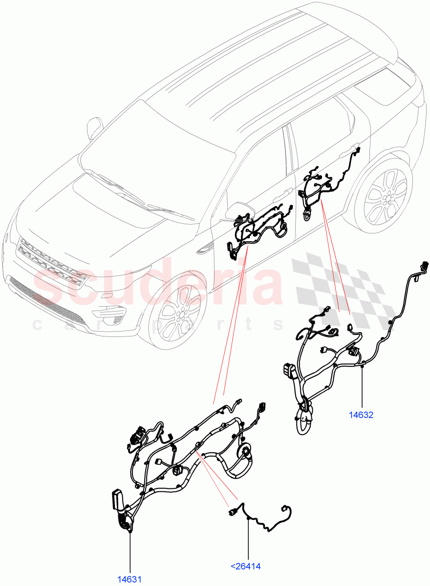 Wiring - Body Closures (Front And Rear Doors) (Changsu (China)) ((V) FROMMG140569) of Land Rover Land Rover Discovery Sport (2015+) [2.0 Turbo Diesel]