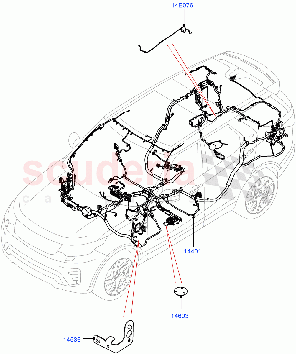 Main Harness (Solihull Plant Build) ((V) FROMHA000001) of Land Rover Land Rover Discovery 5 (2017+) [3.0 I6 Turbo Petrol AJ20P6]