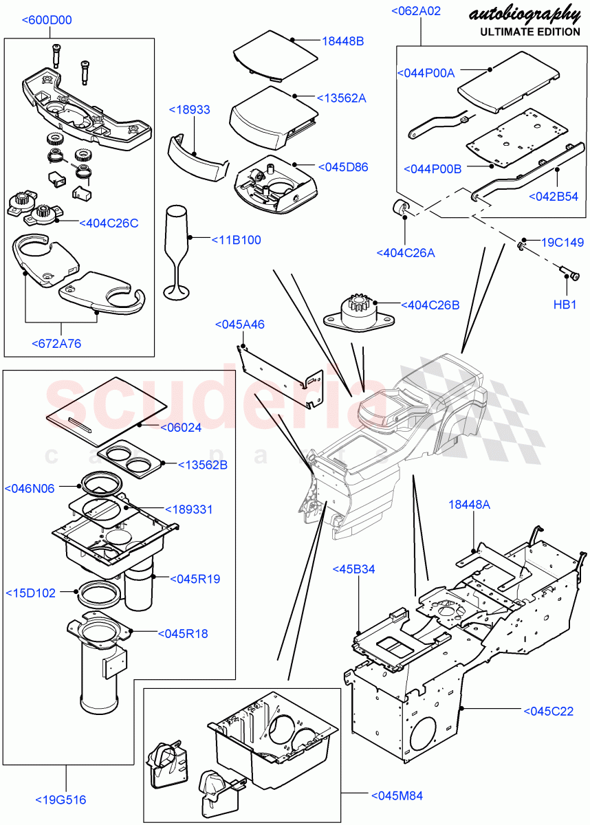 Console - Floor (Rear) (Autobiography Ultimate Edition) ((V) FROMBA344356) of Land Rover Land Rover Range Rover (2010-2012) [4.4 DOHC Diesel V8 DITC]
