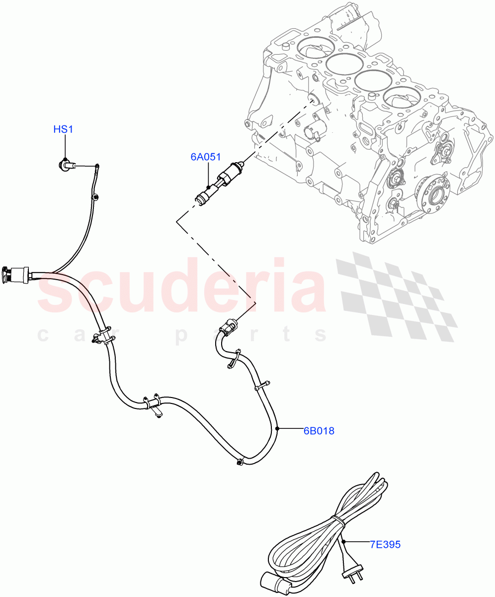 Engine Heater (2.0L I4 Mid DOHC AJ200 Petrol, Itatiaia (Brazil), 2.0L I4 Mid AJ200 Petrol E100) ((V) FROMJT000001) of Land Rover Land Rover Discovery Sport (2015+) [2.0 Turbo Petrol AJ200P]