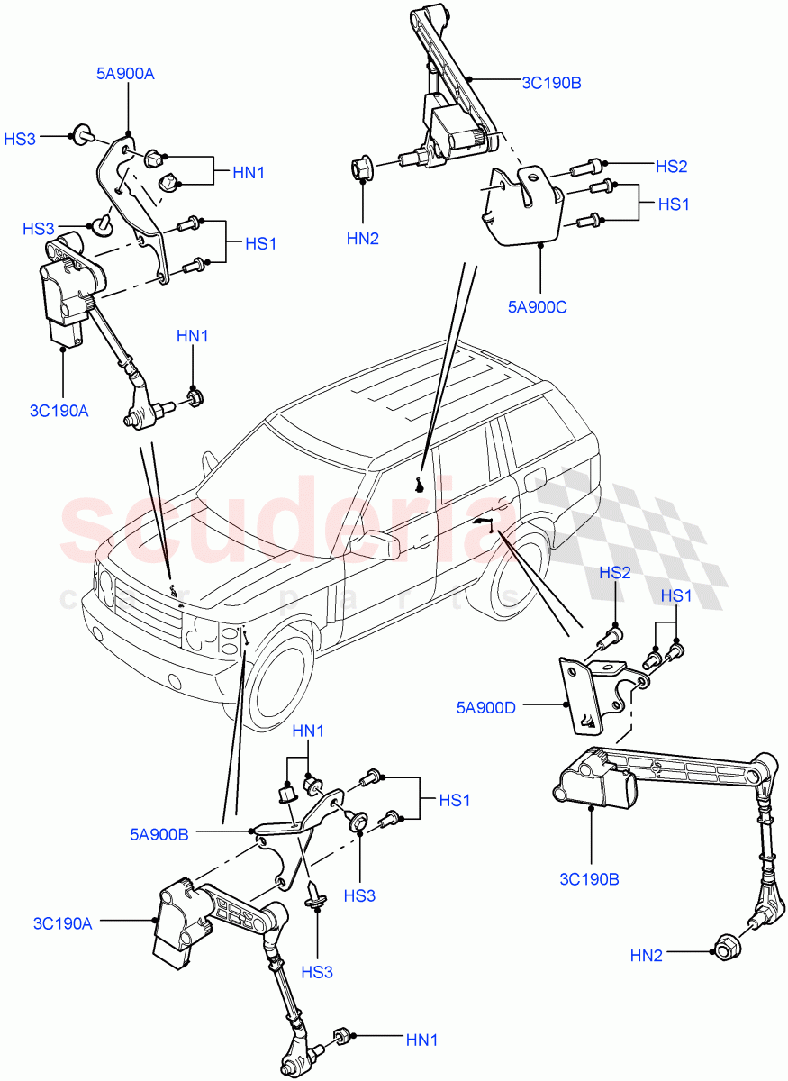 Air Suspension Controls/Electrics ((V) FROMAA000001) of Land Rover Land Rover Range Rover (2010-2012) [4.4 DOHC Diesel V8 DITC]