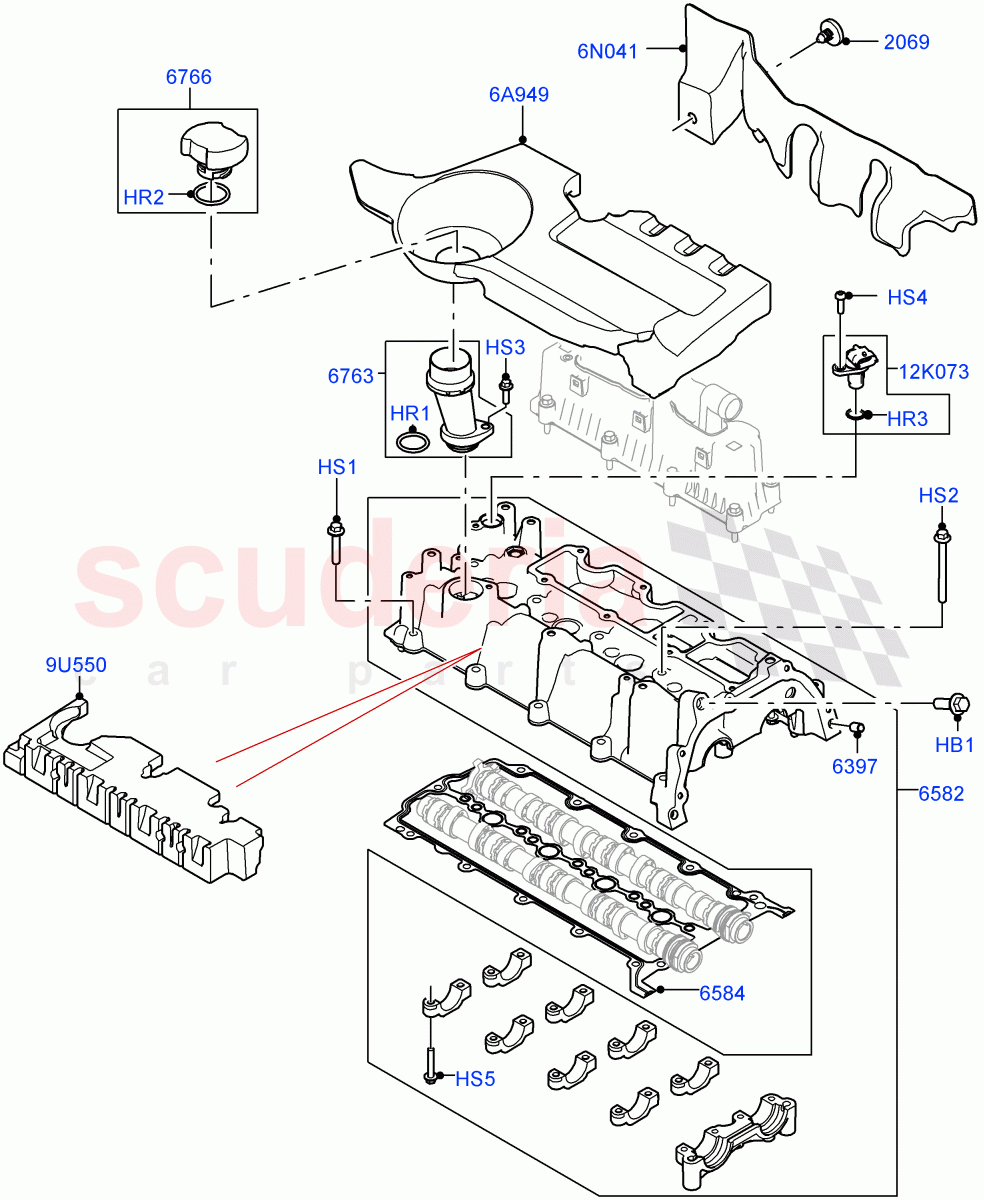 Cylinder Head Cover (2.0L AJ20D4 Diesel Mid PTA, Itatiaia (Brazil)) ((V) FROMLT000001) of Land Rover Land Rover Discovery Sport (2015+) [2.0 Turbo Diesel]