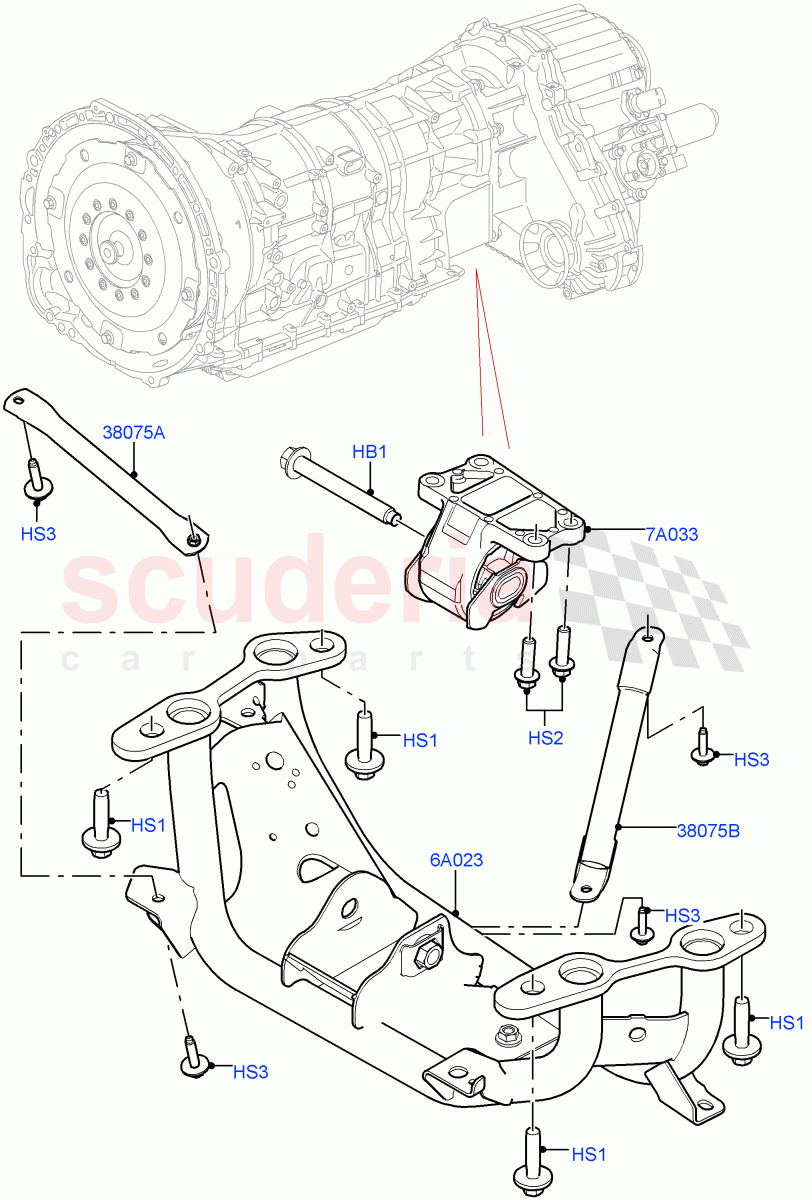 Transmission Mounting (Nitra Plant Build) (3.0 V6 Diesel) ((V) FROMK2000001) of Land Rover Land Rover Discovery 5 (2017+) [3.0 Diesel 24V DOHC TC]