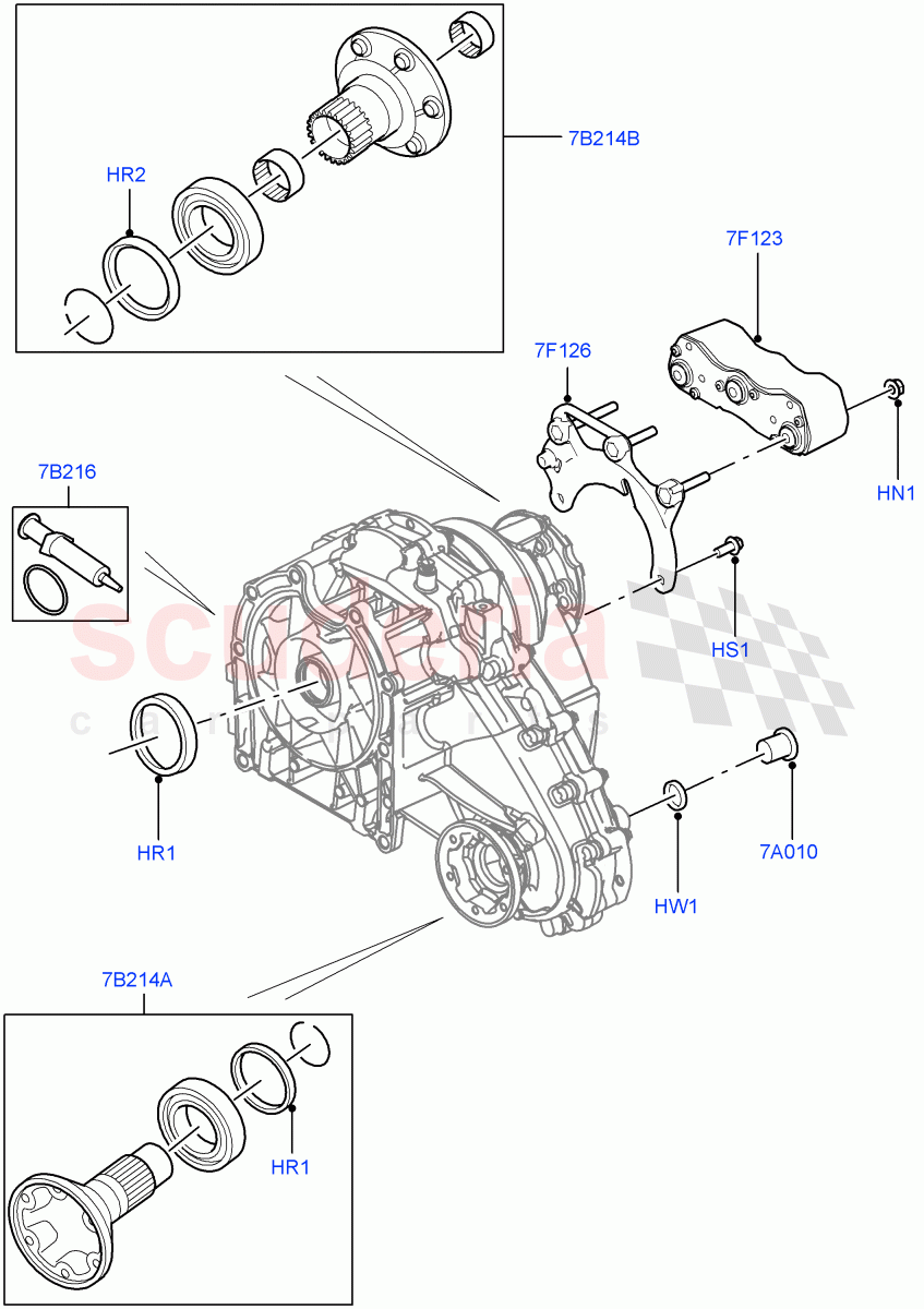 Transfer Drive Components (8 Speed Auto Trans ZF 8HP45, With 1 Speed Transfer Case, 8 Speed Auto Trans ZF 8HP70 4WD) ((V) TOGA999999) of Land Rover Land Rover Range Rover Sport (2014+) [2.0 Turbo Petrol AJ200P]