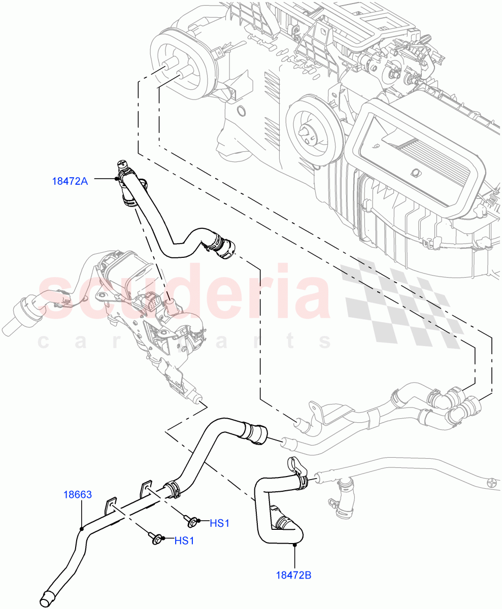 Heater Hoses (Front) (3.0 V6 Diesel, With Fuel Fired Heater) ((V) FROMKA000001) of Land Rover Land Rover Range Rover (2012-2021) [2.0 Turbo Petrol AJ200P]