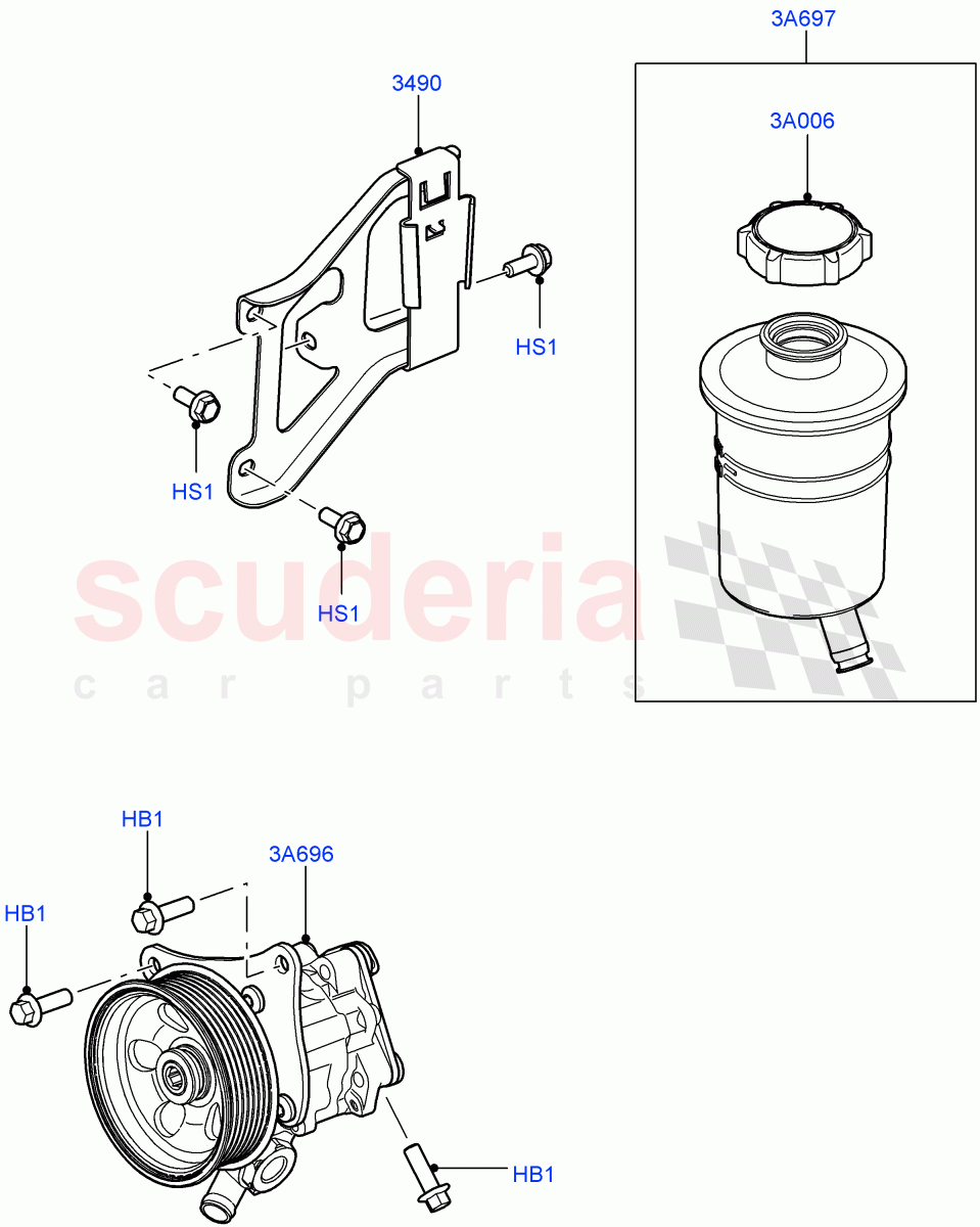 Power Steering Pump Mounting (3.6L V8 32V DOHC EFi Diesel Lion) ((V) FROMAA000001) of Land Rover Land Rover Range Rover (2010-2012) [4.4 DOHC Diesel V8 DITC]
