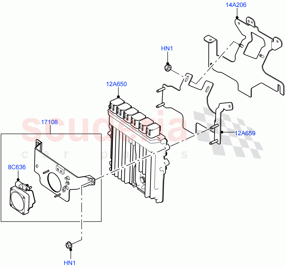 Engine Modules And Sensors (2.0L AJ21D4 Diesel Mid, LHD) ((V) FROMMA000001) of Land Rover Land Rover Range Rover Velar (2017+) [2.0 Turbo Diesel AJ21D4]
