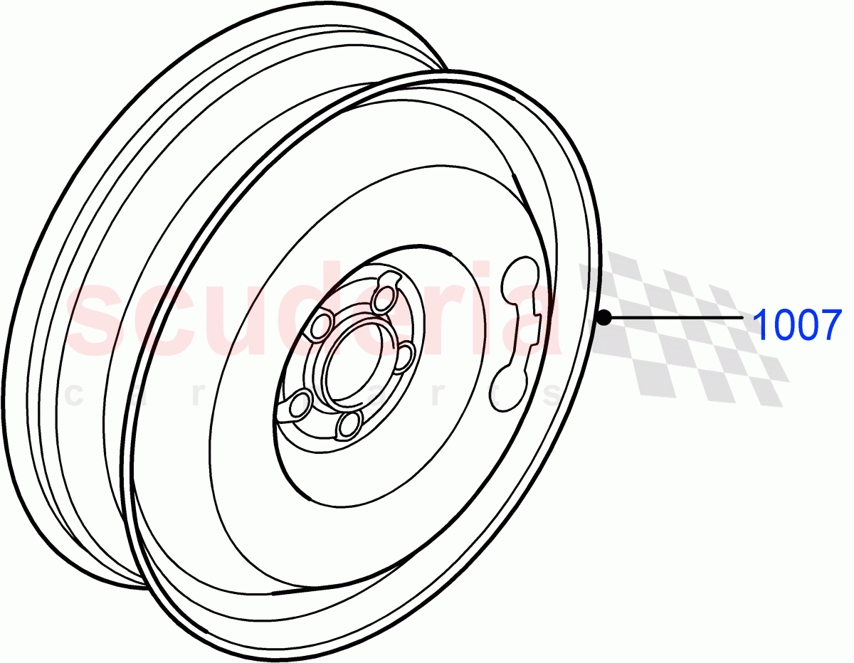 Spare Wheel (Changsu (China), Spare Wheel - Reduced Section Steel) ((V) FROMEG000001) of Land Rover Land Rover Range Rover Evoque (2012-2018) [2.0 Turbo Petrol AJ200P]