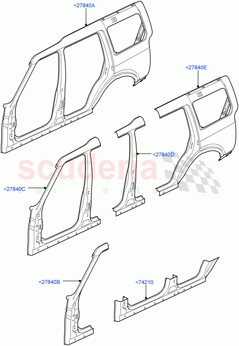 Side Panels - Outer (Cut Panels) ((V) FROMAA000001) of Land Rover Land Rover Discovery 4 (2010-2016) [2.7 Diesel V6]