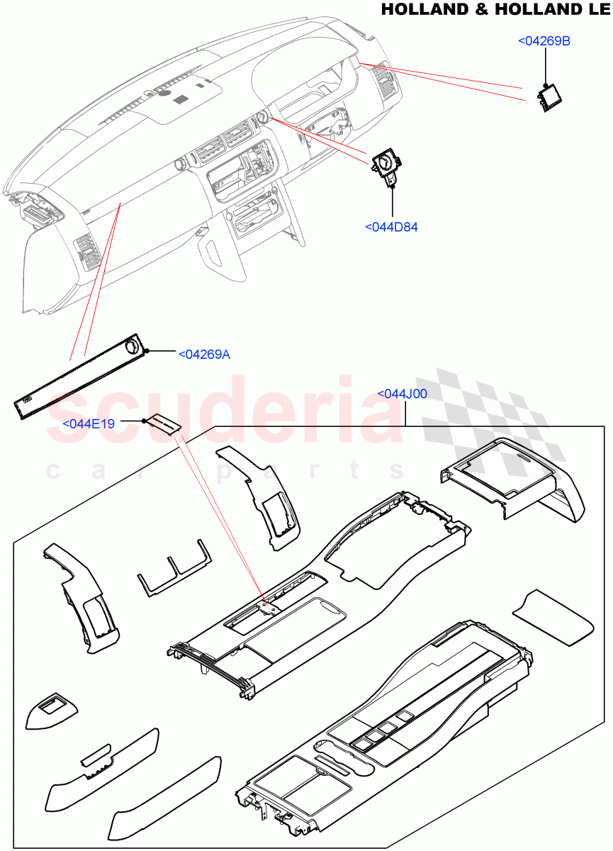 Instrument Panel (External, Holland & Holland LE) (Console Deployable Tables) ((V) FROMFA000001) of Land Rover Land Rover Range Rover (2012-2021) [3.0 Diesel 24V DOHC TC]