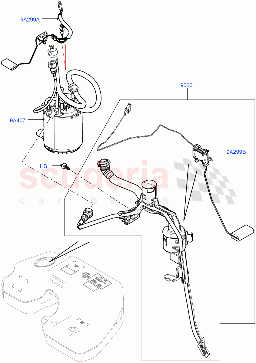 Fuel Pump And Sender Unit (3.0 V6 D Gen2 Twin Turbo, 3.0 V6 D Low MT ROW, 3.0 V6 D Gen2 Mono Turbo, 3.0 V6 Diesel Electric Hybrid Eng) ((V) FROMFA000001, (V) TOGA999999) of Land Rover Land Rover Range Rover Sport (2014+) [3.0 Diesel 24V DOHC TC]