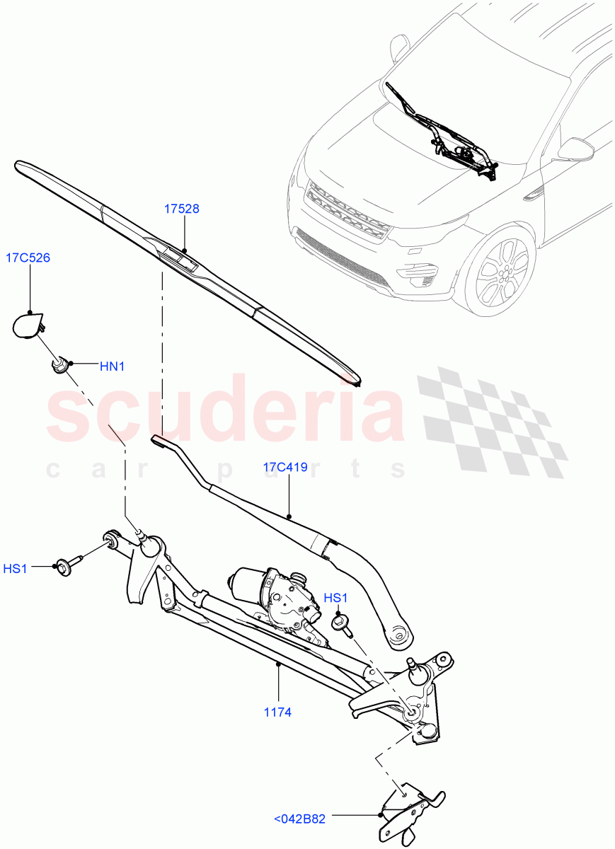 Windscreen Wiper (Itatiaia (Brazil)) ((V) FROMGT000001) of Land Rover Land Rover Discovery Sport (2015+) [2.2 Single Turbo Diesel]