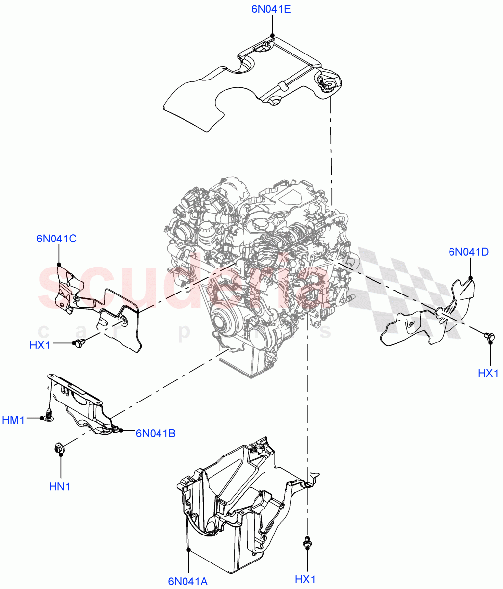 Engine Insulators (2.0L AJ21D4 Diesel Mid) ((V) FROMMA000001) of Land Rover Land Rover Range Rover Velar (2017+) [2.0 Turbo Diesel AJ21D4]